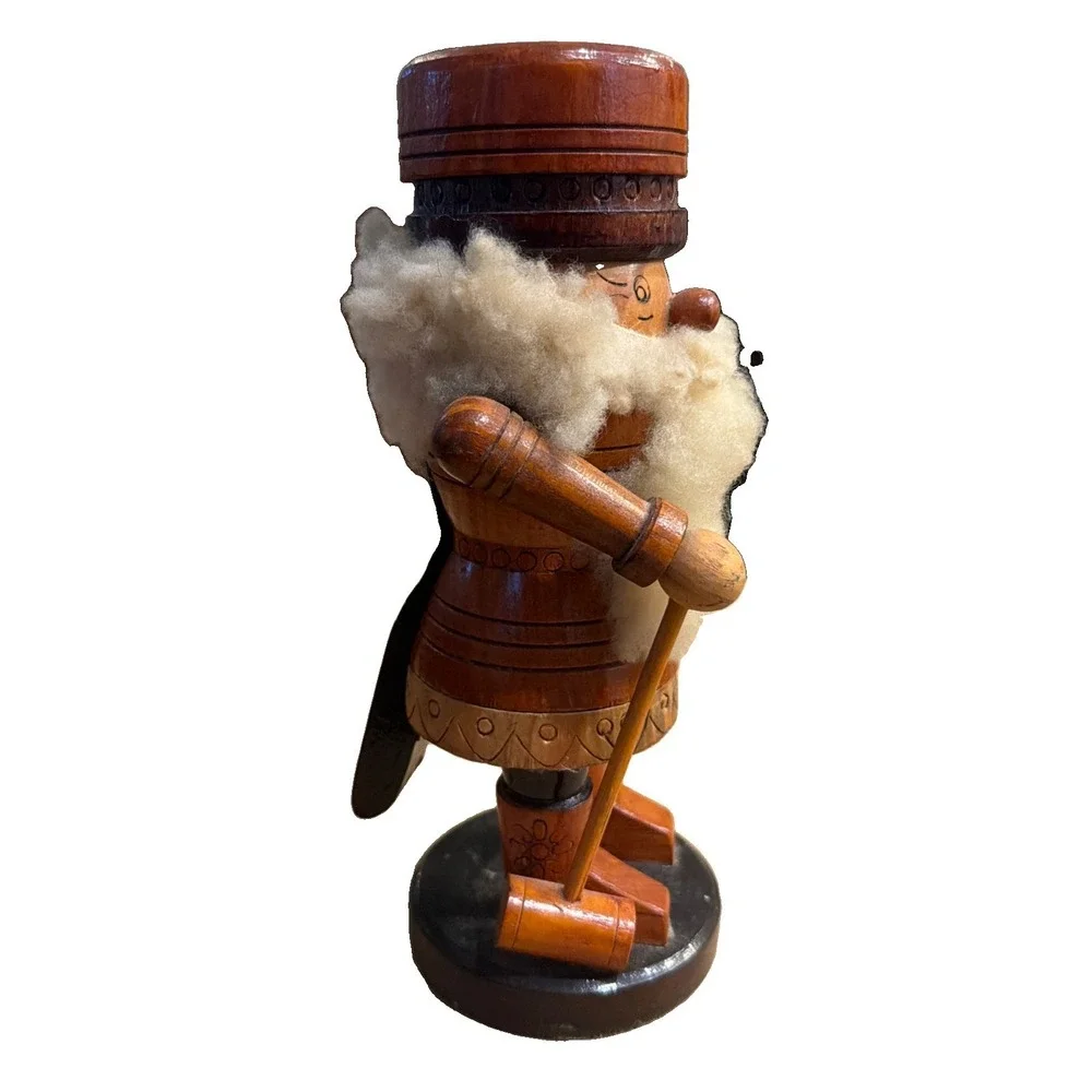 Erzgebirge German Hand Carved Natural Wood Nutcracker Vintage 10
